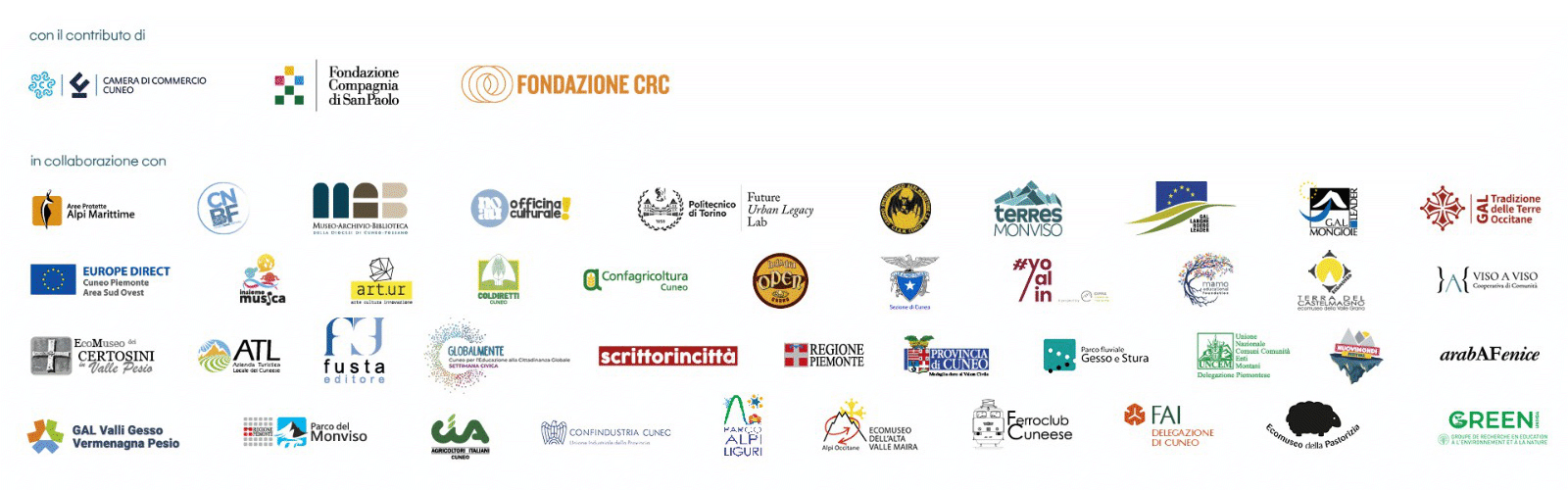 Loghi sponsor e partner del Cuneo Montagna Festival 2025